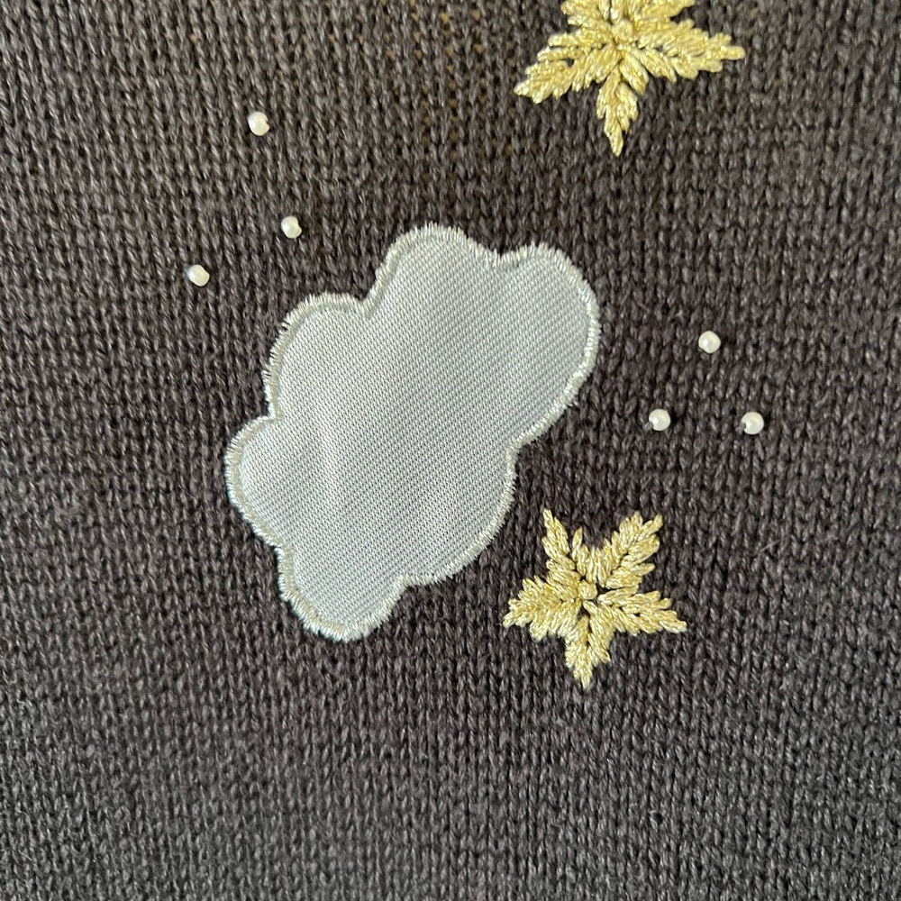 Festive Black Knit Vest with Angel Appliques - Picture 7 of 11